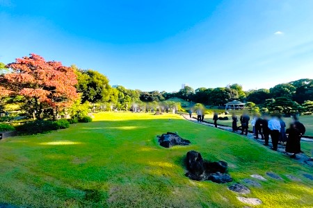 写真:庭園散策の様子